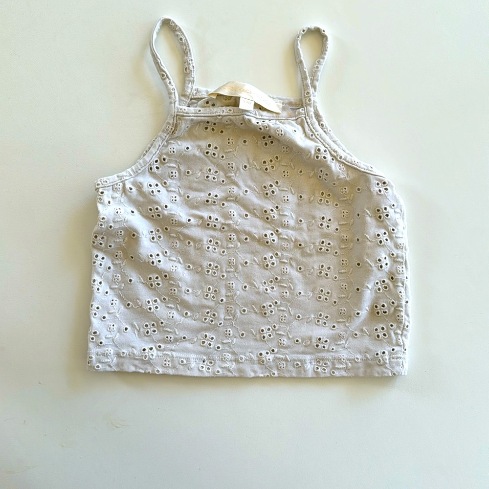 Used LoveShackFancy girls eyelet tank size 3-4